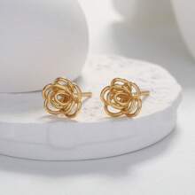 1 Bông Tai Ngôi Sao Đính Đá Cubic Zirconia Trang Sức Đồng - Bạc - Xem 25