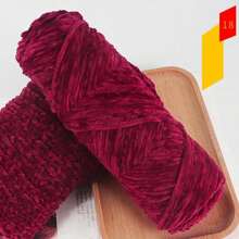 100g DIY Plush Yarn Soft Chenille Amigurumi Velvet Knitting Sewing DIY Material For Scarf/Sweater 100% Polyester Velvet Yarn Accessories Summer, School - Gold Velvet Thread - View 32