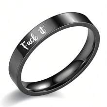 1pc Hip Hop Style Stainless Steel Jewelry  It Letter Women Friendship Ring BFF Matching Rings Men Band Ring For Halloween Party Easter Costume Accessories, Non-Fading