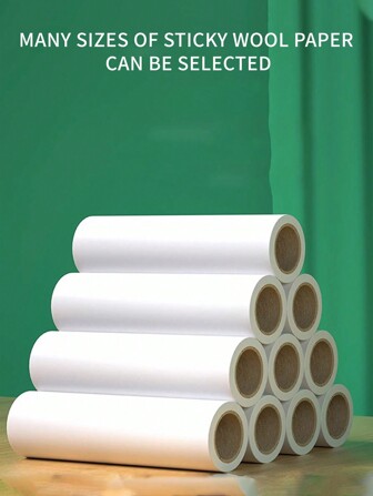10/12/16/19cm/2 Rolls Pet Hair Remover Replacement Paper Stick Dust Lint Roller Brush Sticky Cleaning Paper Household Roll Clothing Core Removing And Sticking Dust Felt Can Be Torn, Suitable For Home, Carpet, Clothes, And Easily Clean Pet Hair, Cat Hair, Hair, Debris
