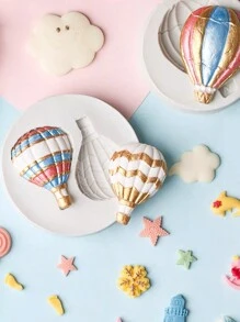 Molde de silicona con forma de globo aerostático, nube y arcoíris para hacer accesorios de decoración DIY