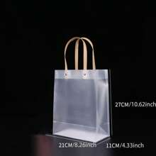 1pc Frosted Plastic Shopping Gift Bag For Wedding Party Favor Packaging, Festival Gift Bag - Multicolor - View 12