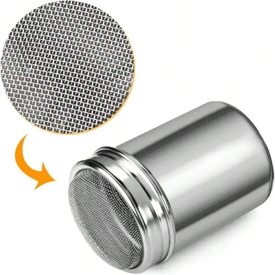 Stainless Steel Cocoa Flour Coffee Sifter Flour Sugar Icing Mesh Sifter