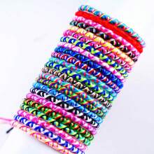 10pcs/Pack Fashionable Colorful Woven Adjustable Friendship Bracelets With Tassels, Suitable For Gifts To Family, Friends, Daily Wear, Jewelry Party