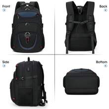 17 Inch Waterproof Laptop Backpack For Travel With TSA Friendly, Extra Large College School Gaming Backpack For 17.3 Inch Computer, Business Backpack With USB Charging Port For Men And Women, Black Ruck Sack Work Weekend Summer Vacation Holiday Large Capacity Carry On Utility Gift Personalised Gifts Boyfriend Dad Husband Rucksack Fathers Day Gifts College Bag School Bag FreshmanFor Books Back To School Multi-Functional Dorm University Students Book Bag - Blue - View 9