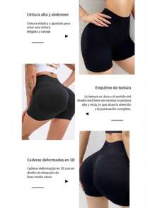Short pantalones cortos deportivos de yoga para mujer, levanta caderas, cintura alta, reductor de abdomen