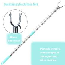 1pc Stainless Steel & Plastic Clothes Drying Rack, Balcony Hanger Thickened Laundry Pole Clothesline Organizer Dress Pants Shoes Jeans Boots Skirt,Spring,Minimalist,Summer Tops - Multicolor - View 17