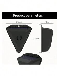 1 pezzo Dispositivo senza fili con suono e luce per allontanare uccelli e animali durante il giorno, funziona ad energia solare, con 13 suoni differenti, adatto per casa, fattoria, frutteto, garage