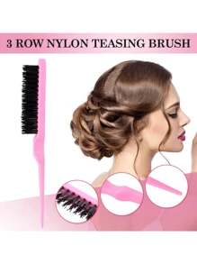 3pcs/4pcs Watering Can Comb Set Styling Comb Set,3 Pcs Slick Back Hair Brush Set With 1 Pc Edge Brush 1 Pc Hair Brush 1 Pc Rat Tail Comb, Teasing Brush For Smoothing Hair ,Hair Styling Tools Hair Accessories