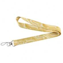 One Colorful Marble Pattern Long Lanyard For Doctor, Nurse, Student, Teacher, Exhibition Staff ID Badge, Can Be Used As Exhibition, Gift Or Daily Accessory School
