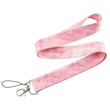 One Colorful Marble Pattern Long Lanyard For Doctor, Nurse, Student, Teacher, Exhibition Staff ID Badge, Can Be Used As Exhibition, Gift Or Daily Accessory School