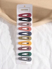 10pcs Girls/Kids Multi-Color Basic Hair Clips Assorted Shapes, Simple Decorative Hair Accessories