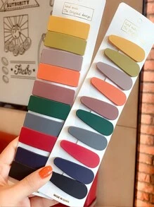 10pcs Girls/Kids Multi-Color Basic Hair Clips Assorted Shapes, Simple Decorative Hair Accessories