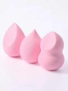 3 esponjas de maquillaje, aptos para correctores de crema y polvo, aplicadores de maquillaje para polvos sueltos - Rosa - Ver 1