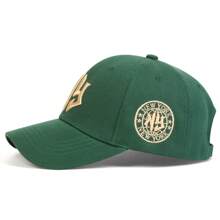 1pc Men's NEW YORK Geometric Letter Embroidery Baseball Cap, Outdoor Adjustable Sun Protection Casual Cap, Suitable For Spring And Autumn Travel And Beach Vacation - Green - View 3