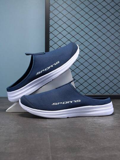 1pair Unisex Plus Size Mesh Slip-On Flat Mules Casual Shoes