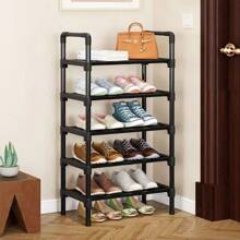 Black Metal Indoor Shoe Rack, 2-5 Layers, Suitable For Various Room Types, Easy To Install - Black - View 1