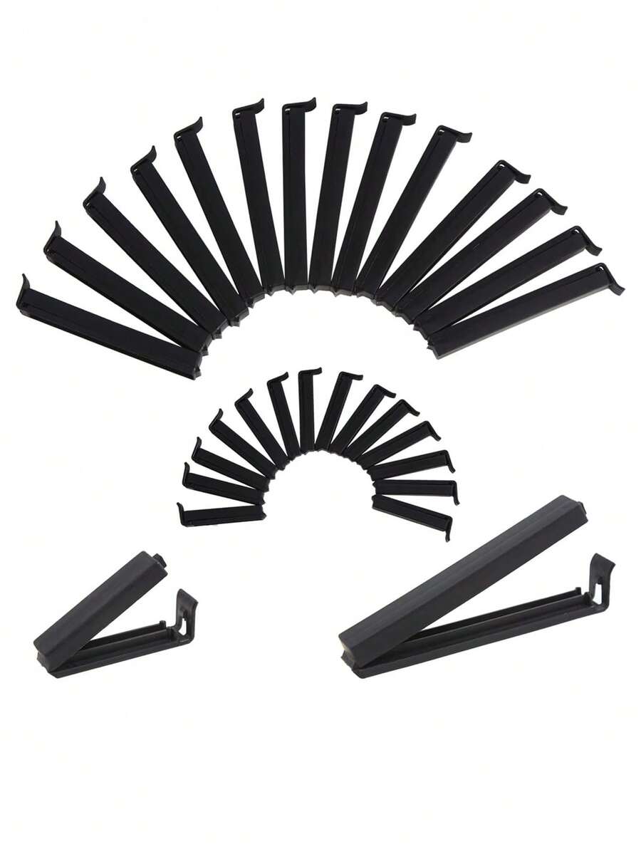30PCS Food Bag Clips, 6cm X 15, 11cm X 15 Food Clips Reusable Bag Sealing Clips For Kitchen & Freezer Food Storage - Black - View 1