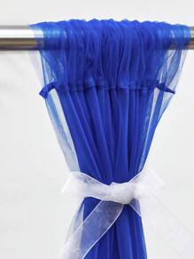 1pc/2pcs Sheer Backdrop Curtain, Transparent Background Curtain, Suitable For Birthday Party, Wedding, Spring Party, Photography Background Decor (Blue), Valentine's Day Decor, Holiday Party Photography Background, Hanging Backdrop, Thanksgiving, Halloween, Christmas - Blue - View 7