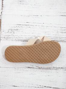 New Spring/Summer Women Floral Slippers, Classic Beige Sunflower Pattern, Elegant & Lightweight For Outdoor Beach - Beige - View 6