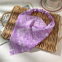 1件复古头巾，新款时尚女士发带，弹性透气头巾，发饰，发帽，头巾，睡眠帽 - 彩色 - 查看 5