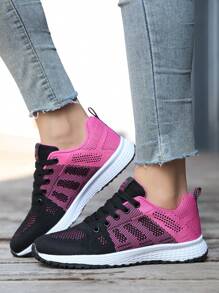 Women Casual Sports Shoes Mesh Breathable Flat Bottom Shoes For Middle And Primary School Students Running Shoes All Seasons Tourist Shoes Lace-Up Mesh Shoes Fashionable Lightweight Work Shoes Fabric Sports Shoes