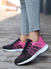 Women Casual Sports Shoes Mesh Breathable Flat Bottom Shoes For Middle And Primary School Students Running Shoes All Seasons Tourist Shoes Lace-Up Mesh Shoes Fashionable Lightweight Work Shoes Fabric Sports Shoes