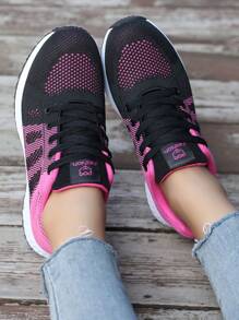 Women Casual Sports Shoes Mesh Breathable Flat Bottom Shoes For Middle And Primary School Students Running Shoes All Seasons Tourist Shoes Lace-Up Mesh Shoes Fashionable Lightweight Work Shoes Fabric Sports Shoes