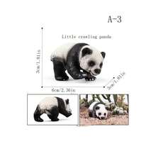 Flower Simulation Wild Animal Model Ornament Solid Giant Panda Toy Set Ornament Office Desk Ornament Crawling Panda - Multicolor - View 4