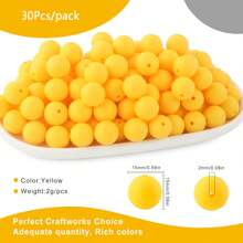 20/30 件 12/15 毫米硅胶珠，用于制作钥匙扣的硅胶珠，用于制作手链、项链的硅胶珠，以及用于制作钢笔的圆形硅胶珠 - 矽膠圓珠 - 查看 8