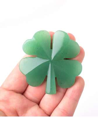1PC Natural Stone Aventurine Four-Leaf Clover Carving Figurines Reiki Gemstone Crafts Home Tabletop Decoration Gift