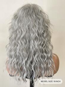 Gray Wig With Bangs,Natural Messy Medium Length Curly Hair, High-Quality Synthetic Wig, Suitable For Daily Gatherings And Halloween Wigs