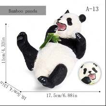 Flower Simulation Wild Animal Model Ornament Solid Giant Panda Toy Set Ornament Office Desk Ornament Crawling Panda - Multicolor - View 18