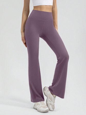 Women High Waisted Yoga Flare Pants With Front Zipper, Quick Dry And Butt Lifting For Fitness And Running Tights