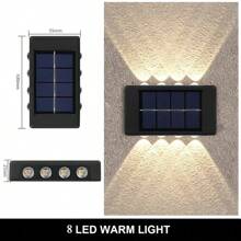 1PC Bead Top And Bottom Solar Waterproof Wall Light For Courtyard Garden Parking Lot - Warm White - View 6