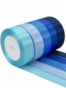 5 rollos de cinta de satén de colores mixtos de 2,5 cm x 114 m para envolver regalos, decorar bodas, fiestas de cumpleaños, hacer lazos, rosas y decoración de festivales, material de cinta DIY, Día de San Valentín de vuelta a la escuela