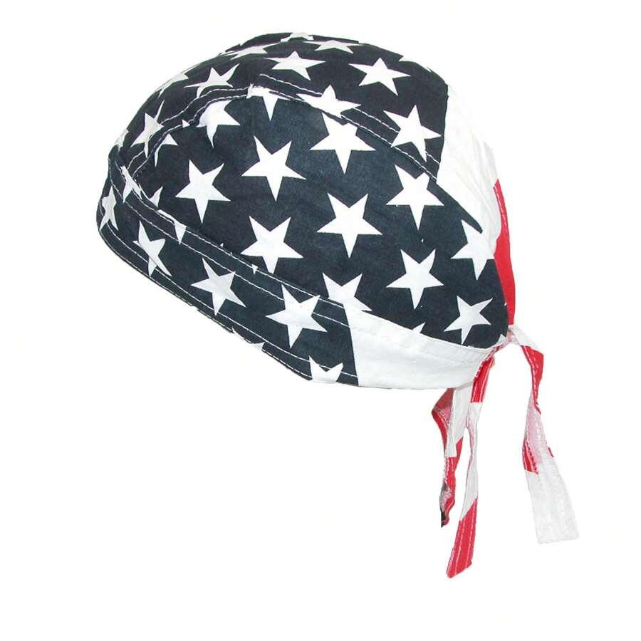CTM Men's Cotton American Flag Do Rag Cap, Available In American Flag,  One Size Cotton Du Rags - American Flag - View 1