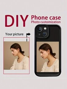 1pc Customizable Personalized Pattern Silicone Full Coverage Lens Protection Phone Case Compatible With Apple IPhone 16, 15, 14, 13, 12, 11 ProMax