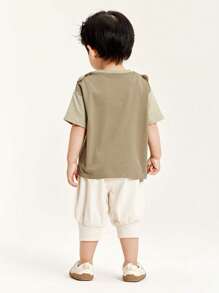 mini bala Young Boy Short-Sleeved T-Shirt Summer Skin-Friendly Children's Top