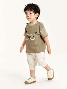 mini bala Young Boy Short-Sleeved T-Shirt Summer Skin-Friendly Children's Top