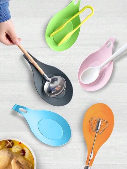 1 pièce Support de cuillère en silicone, repose-spatule résistant à la chaleur, repose-cuillère, supports à ustensiles et outils de cuisine, support de louche de cuisine pour approvisionnement de maison et de restaurant