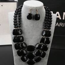 Conjunto de jóias feitas à mão Bohemian Chic - Disponível em múltiplas cores, design multifuncional e de camadas múltiplas, adequado para todas as estações, ótimo para presentear e uso diário 1 conjunto