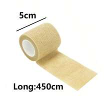 1pc Self Adhesive Elastic Bandage Wrap Stretch Self-Adherent Tape For Sports, Wrist, Ankle Breathable Cohesive Toe Tape For Wrists, Knee And Ankle Protection Gym Accessories Sales Sports Tape