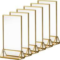 2/4 Pack Acrylic Sign Holder With Gold Borders, Clear Double Sided Table Menu Stands Picture Frames For Wedding Table Numbers, Restaurant Signs, Photos And Art Display