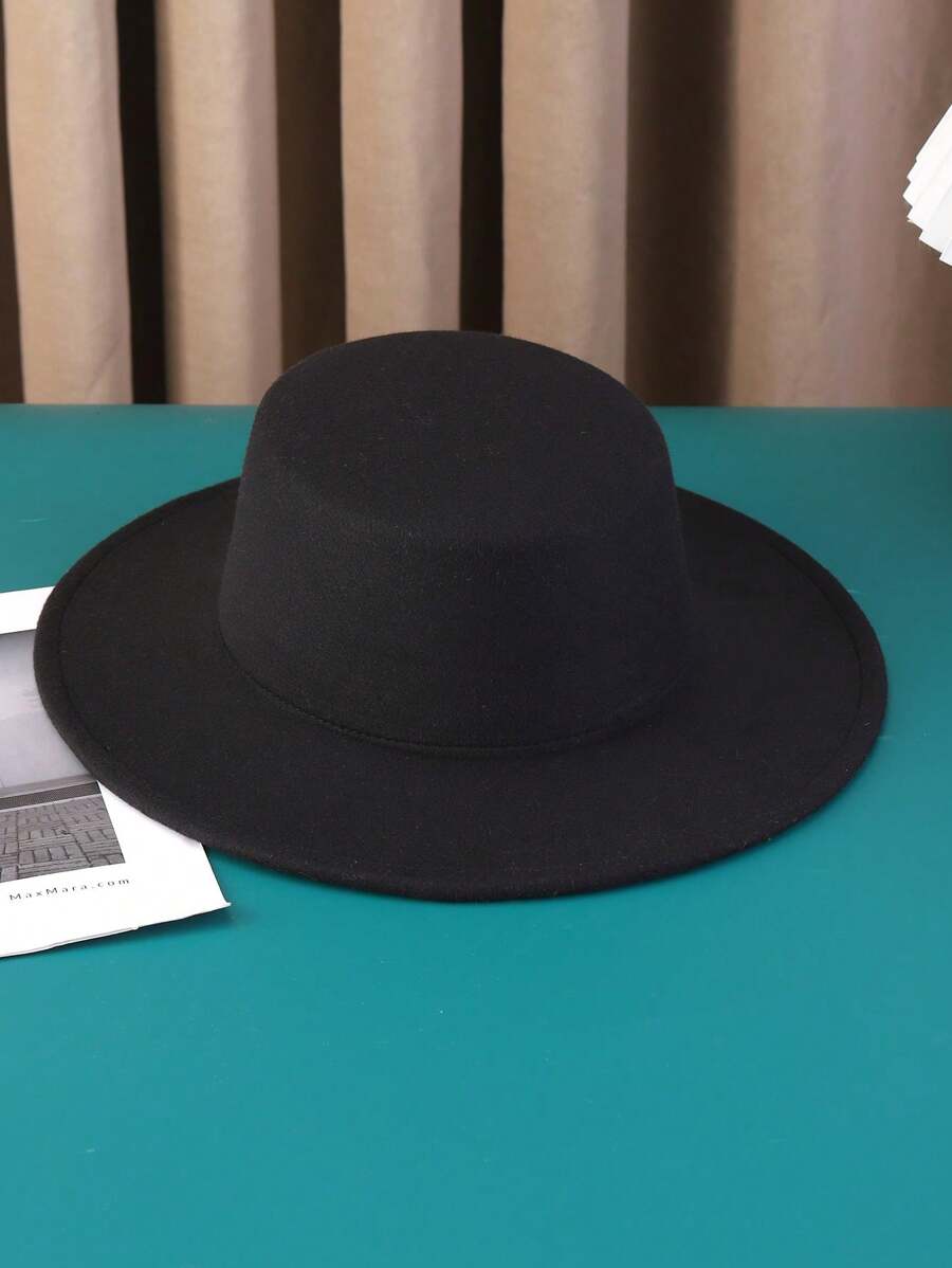 1 pezzo/2 pezzi/5 pezzi Cappello piatto in morbida lana - Bordo corto per protezione solare - Stile classico, adatto per attività all''aperto