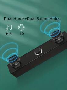 AIRUIKA 帶音量旋鈕的有線桌面電腦揚聲器，可連接電視、電腦和其他設備。 - 黑色 - 查看 9