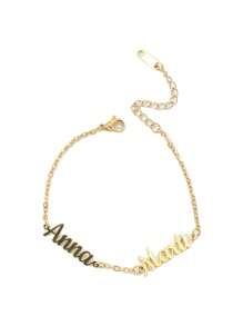 1 pieza Pulsera personalizada con 2 nombres, pulsera con nombres de pareja personalizada, regalo del Día de la Madre, regalo para mamá, regalo para novia, regalo de graduación, regalo de aniversario, regalo de cumpleaños, regalo para dama de honor, regalo de boda