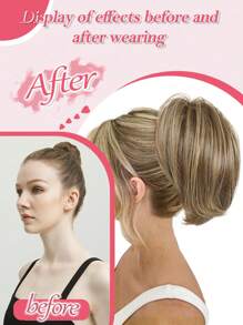 Synthetic Claw Clip Ponytail Extension 8-Inch Short Curly Ponytail Hair Piece For Women's Daily Use - Piano Color - View 8
