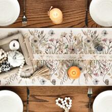 Retro Oak Leaf Tischbanner für Frühling, Vintage Gold Oak Leaf Saisonale Sommer Jahrestag Urlaub Küche Tischdekoration für Innen-und Outdoor Familienfeiern Zuhause und Küchentischdecke