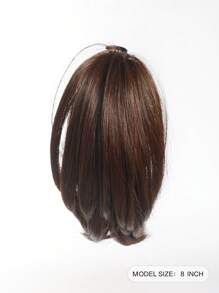 Synthetic Claw Clip Ponytail Extension 8-Inch Light Brown Short Curly Ponytail Hair Piece For Women's Daily Use